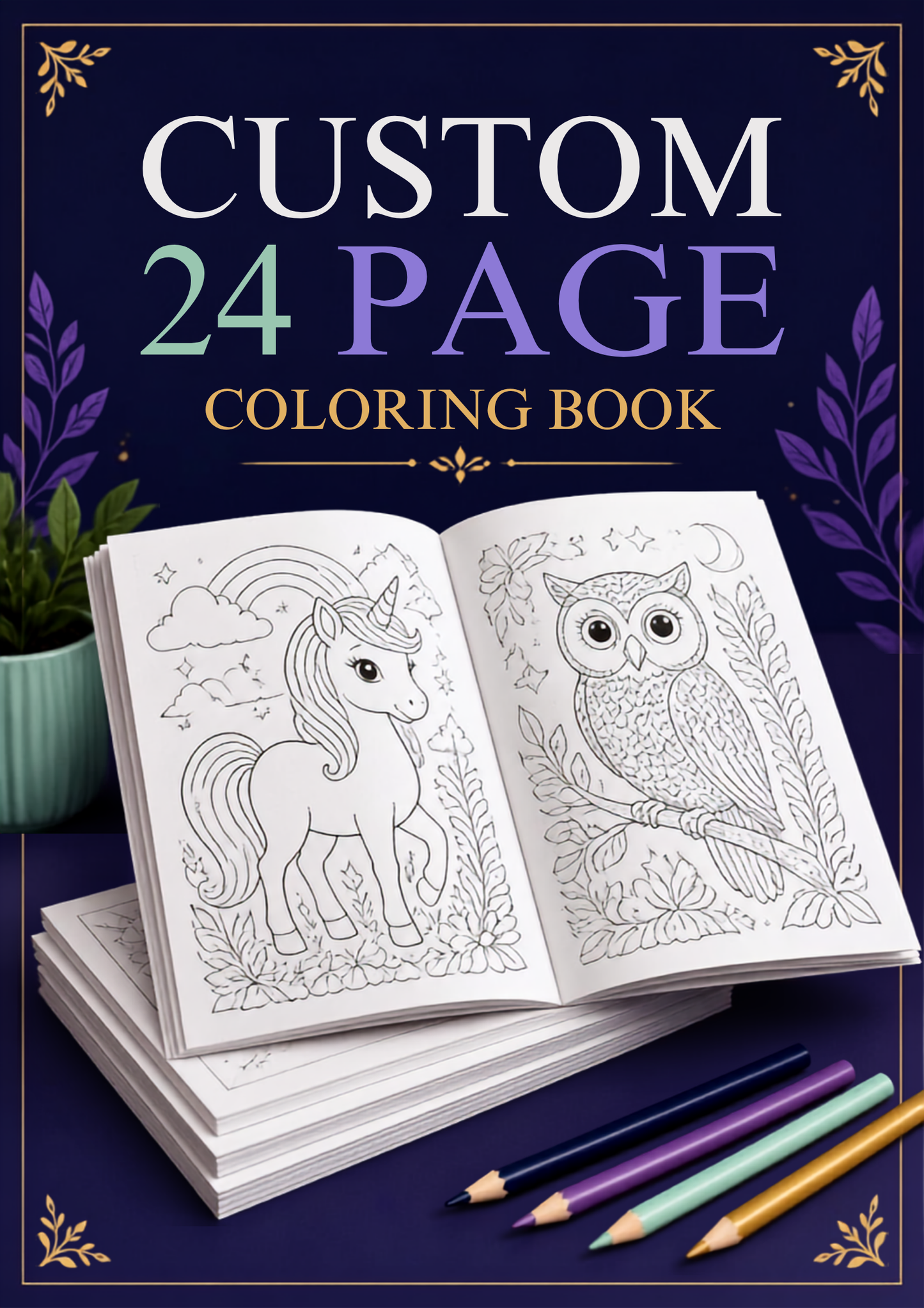 CUSTOM 24 PAGE COLORING BOOK