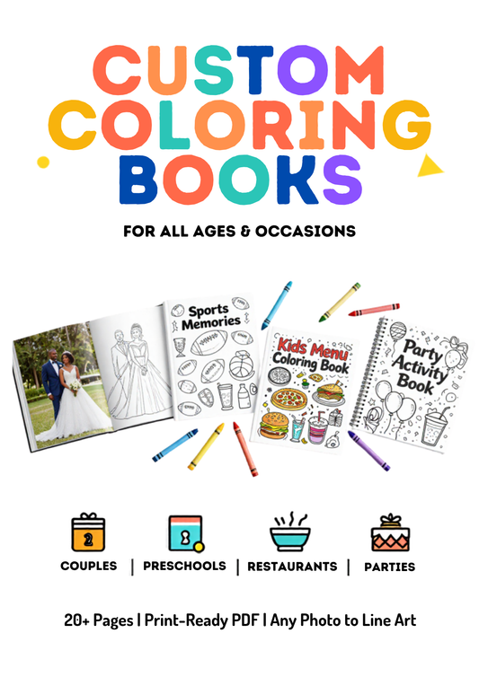 CUSTOMISED COLORING BOOK (UP TO 10 PAGES)